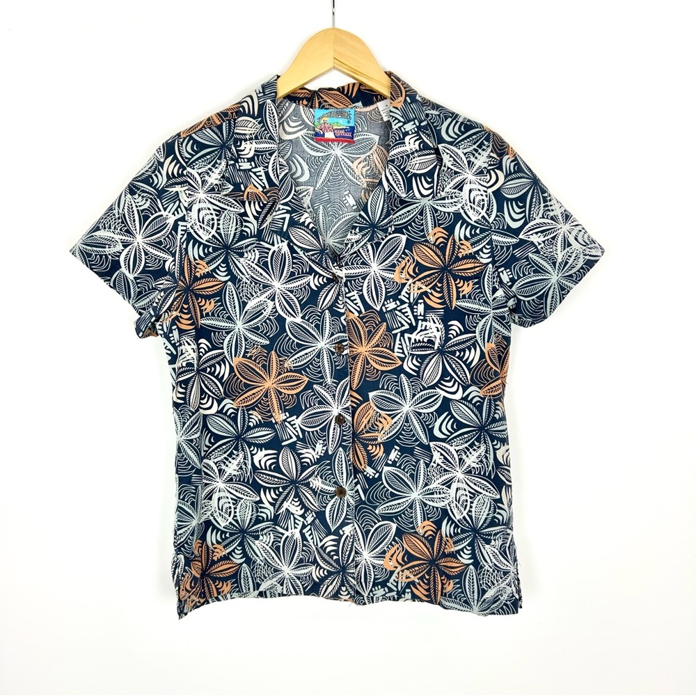 Reyn Spooner Joe Kealuha Vintage Hawaiian Print Floral Button Down Womens Size S - Picture 1 of 5